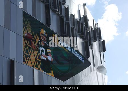 9th octobre 2022 ; Stade Tottenham Hotspur. Tottenham, Londres, Angleterre; NFL UK football, New York Giants versus GreenBay Packers: Green Bay Packers Quarterback Aaron Rodgers (12) image est exposée Banque D'Images