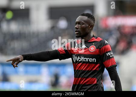 Sydney, Australie. 8th octobre 2022 : Stade CommBank, Sydney, Australie; A-League football Western Sydney Wanderers versus Perth FC; Adama Traore of Western Sydney Wanderers crédit: Action plus Sports Images/Alay Live News Banque D'Images