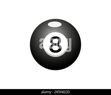 Billard ou jeu de billard Icon Design pour salle de billard ou 8 ball Pool Club Symbol modèle Illustration de Vecteur