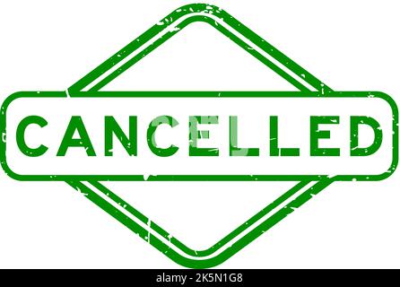 Grunge vert annulé mot caoutchouc carré cachet sur fond blanc Illustration de Vecteur