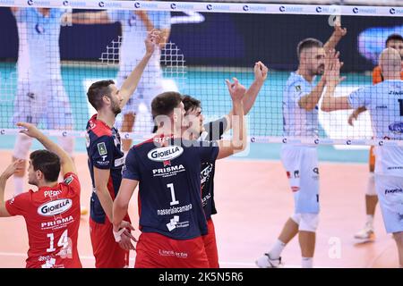 PalaBianchini, Latina, Italie, 09 octobre 2022, Gioiella Prisma Taranto lors de Top Volley Cisterna vs Gioiella Prisma Taranto - Volleyball Italien Serie A Men SuperLeague Championship Championship Banque D'Images