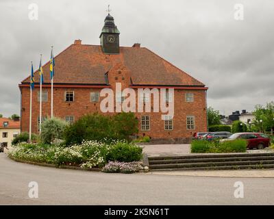 Nykoping, Suède - 28 août 2019 : rues de la petite ville du Sud de la Suède. Nyköping, Europe du Nord Banque D'Images