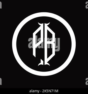 Logo BP lettre monogramme avec gabarit de conception en forme de corne hexagonale Banque D'Images