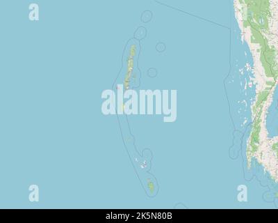 Andaman et Nicobar, territoire syndical de l'Inde. Ouvrez la carte des rues Banque D'Images