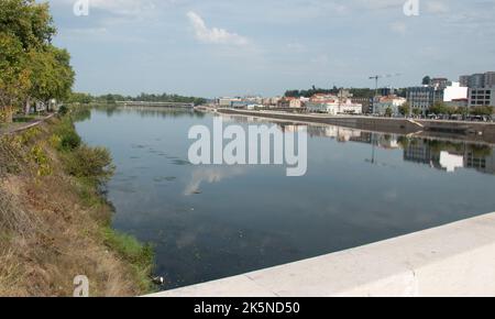 Rivière Mondego, depuis le pont de Santa Clara, Coimbra, Portugal Banque D'Images