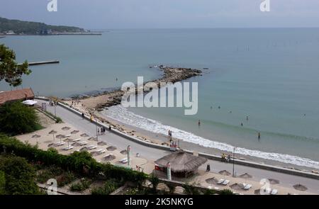 Vue sur la mer Noire depuis le palais de balchik, bulgarie Banque D'Images