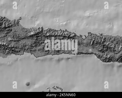 Gorontalo, province d'Indonésie. Carte d'altitude à deux niveaux avec lacs et rivières Banque D'Images