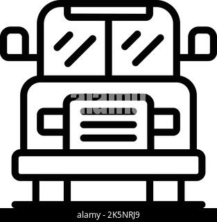 Vecteur de contour d'icône de bus scolaire. Éducation des handicapés. Apprentissage des enfants Illustration de Vecteur