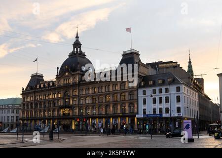 Copenhague, Danemark. Octobre 2022. Vue extérieure sur un ancien palais du centre-ville Banque D'Images