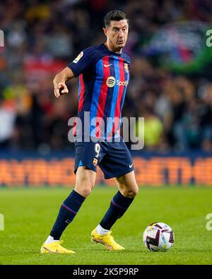 Barcelone, Espagne. 09th octobre 2022. Robert Lewandowski du FC Barcelone lors du match de la Liga entre le FC Barcelone et le RC Celta, a joué au stade Spotify Camp Nou sur 9 octobre 2022 à Barcelone, en Espagne. (Photo de Sergio Ruiz/PRESSIN) Credit: PRESSINPHOTO SPORTS AGENCY/Alay Live News Banque D'Images