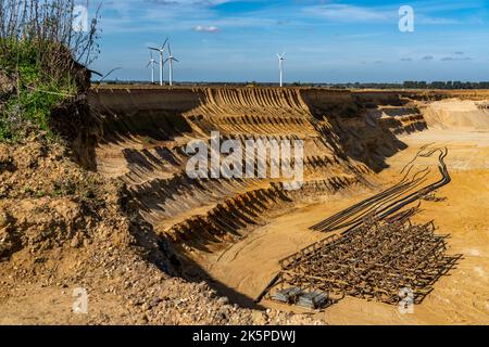 Le bord de la mine d'opencast Garzweiler II, au village de Lützerath, qui est le dernier village à être dragué, appartient à Erkelenz dans le district Banque D'Images