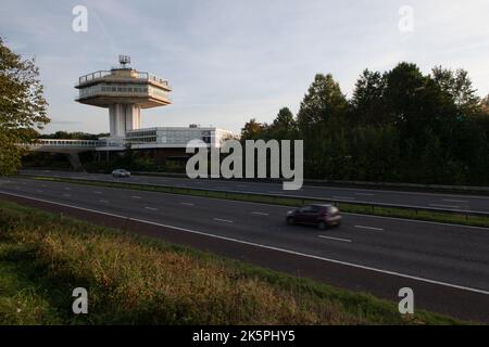 The Pennine Tower, Lancaster Services, Lancashire, Angleterre, Royaume-Uni Banque D'Images