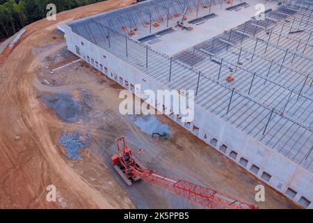 Structure de cadre en aluminium en acier métallique pour l'industrie des chantiers de construction d'entrepôts d'usine Banque D'Images