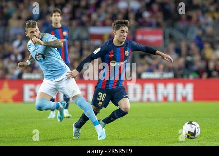 Barcelone, Espagne. 09th octobre 2022. GAVI du FC Barcelone pendant le match de la Ligue entre le FC Barcelone et le Real Celta de Vigo au Spotify Camp Nou à Barcelone, Espagne. Crédit : DAX Images/Alamy Live News Banque D'Images