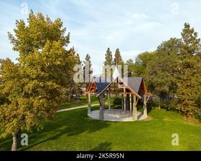 Belvédère dans le parc du lac Skaha à Penticton, en Colombie-Britannique, Canada, situé dans la vallée de l'Okanagan. Banque D'Images