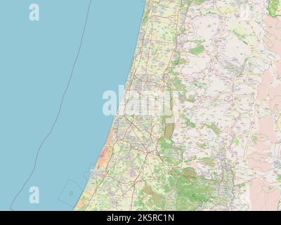 HaMerkaz, district d'Israël. Ouvrez la carte des rues Banque D'Images