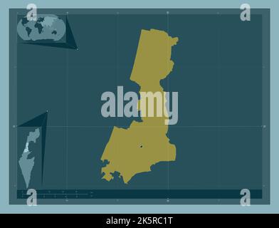 HaMerkaz, district d'Israël. Forme de couleur unie. Cartes d'emplacement auxiliaire d'angle Banque D'Images