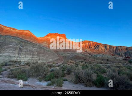 Crépuscule arrivant à Paria - Old Paria Movie Set, Utah Banque D'Images