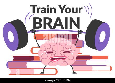 Formez votre cerveau, votre éducation et obtenez des connaissances Illustration de Vecteur
