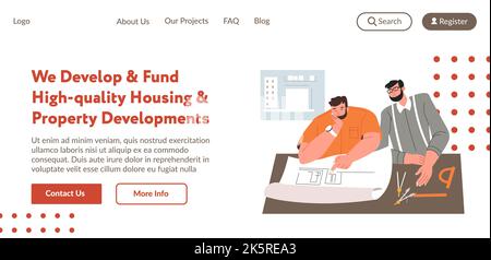 Nous développons et finançons un site Web de logement de haute qualité Illustration de Vecteur