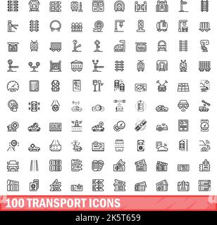 100 icônes de transport définies. Illustration de 100 icônes de transport ensemble de vecteurs isolé sur fond blanc Illustration de Vecteur