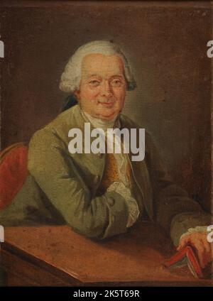 Portrait de Claude Adrien Helv&#xe9;tius (1715-1771). Trouvé dans la collection du Musée&#xe9;e des Beaux-Arts, Reims. Banque D'Images