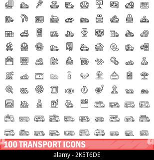 100 icônes de transport définies. Illustration de 100 icônes de transport ensemble de vecteurs isolé sur fond blanc Illustration de Vecteur