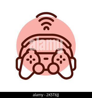 Icône de ligne de jeu en streaming. Promotion en ligne Illustration de Vecteur