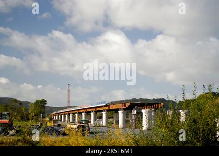 Nouveau pont Dyfi en construction, Machynlleth Powys WALES UK Banque D'Images