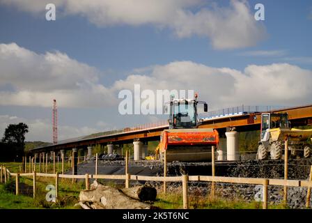 Nouveau pont Dyfi en construction, Machynlleth Powys WALES UK Banque D'Images