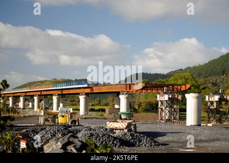 Nouveau pont Dyfi en construction, Machynlleth Powys WALES UK Banque D'Images