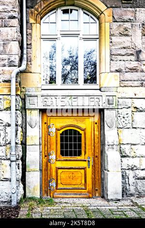 Mittelalterlicher Stadtkern von Hattingen, Allemagne. Ville médiévale Hattingen en Rhénanie du Nord-Westphalie Banque D'Images