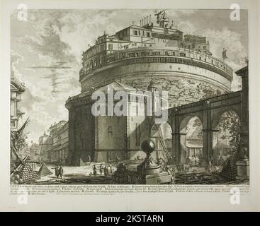 Vue du mausolée de l'empereur Hadrien (aujourd'hui appelé Castel Sant'Angelo) de l'arrière - Giovanni Battista Piranesi Banque D'Images