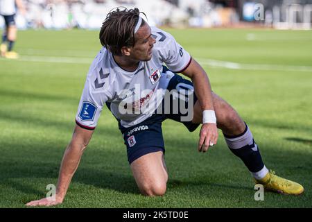 Aarhus, Danemark. 09th octobre 2022. Sigurd Haugen (10) de l'AGF vu lors du match Superliga de 3F entre le FGF d'Aarhus et le FC Midtjylland au parc Ceres d'Aarhus. (Crédit photo : Gonzales photo/Alamy Live News Banque D'Images