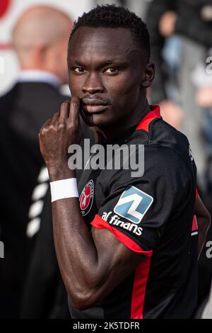 Aarhus, Danemark. 09th octobre 2022. Pione Sisto du FC Midtjylland vu après le match Superliga de 3F entre Aarhus GF et le FC Midtjylland au parc Ceres d'Aarhus. (Crédit photo : Gonzales photo/Alamy Live News Banque D'Images