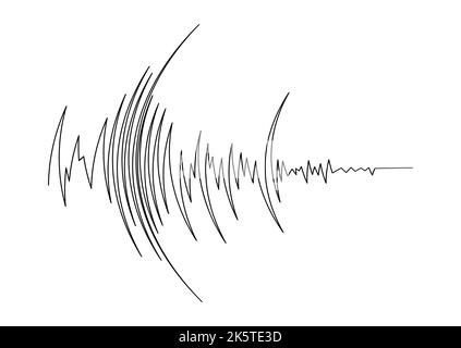 Illustration du vecteur d'onde de volume de la voix ou du sismogramme sismique. Illustration de Vecteur