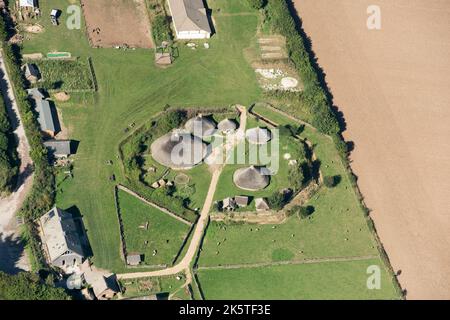 Busser Ancient Farm, musée archéologique en plein air, Petersfield, Hampshire, 2016. Banque D'Images