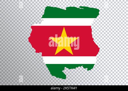 Drapeau surinamais sur la carte, fond transparent, masque Banque D'Images