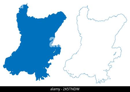 Lake Lough Neagh (Royaume-Uni de Grande-Bretagne et d'Irlande du Nord) carte illustration vectorielle, croquis à gribouds carte du Loch nEathach Illustration de Vecteur