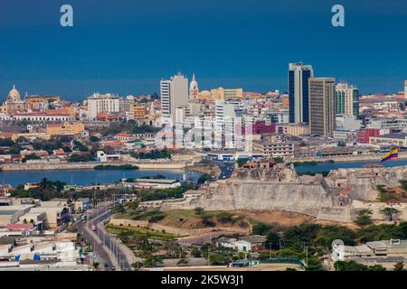 La Colombie, la vieille ville de Carthagène, est à l'intérieur des murs et protégée par le patrimoine mondial de l'UNESCO. 'Vue panoramique du couvent sur le Pie de la P Banque D'Images