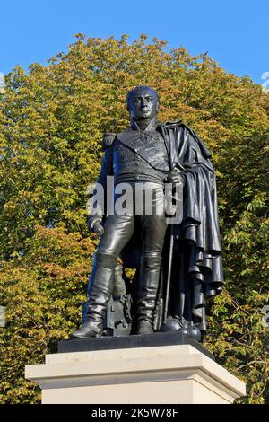 Monument à Jean-Baptiste Drouet, Comte d'Erlon (1765-1844), Maréchal de France pendant les guerres napoléoniennes, à Reims (Marne), France Banque D'Images