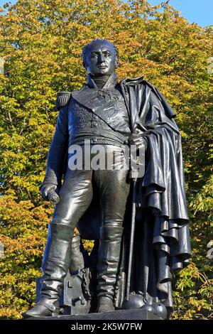 Monument à Jean-Baptiste Drouet, Comte d'Erlon (1765-1844), Maréchal de France pendant les guerres napoléoniennes, à Reims (Marne), France Banque D'Images