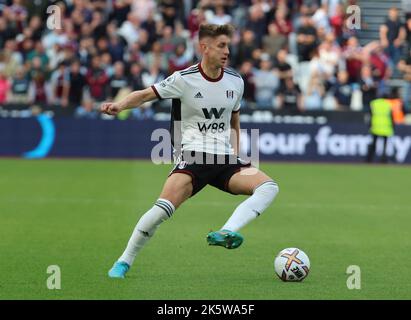 Londres ANGLETERRE - 09 octobre:Tom Cairney de Fulham lors du match de football de la première ligue anglaise entre West Ham United contre Fulham au stade de Londres, Banque D'Images