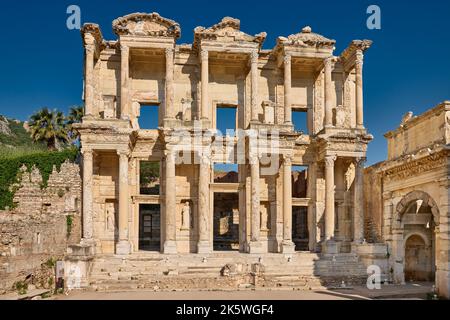 Bibliothèque de Celsus, site archéologique d'Éphèse, Selcuk, Turquie Banque D'Images