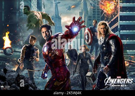 Affiche de film Avengers Assemble 2012 Banque D'Images