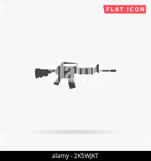 M16 icône de vecteur plat de fusil. Illustrations dessinées à la main. Illustration de Vecteur