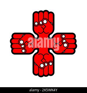 Symbole poing. Le signe Fists. Emblème du club de combat Illustration de Vecteur