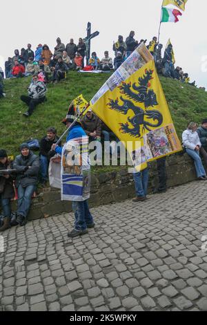 Le Tour de Flandre 2008, Belguim. Muur van Geraardsbergen. Banque D'Images