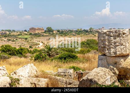 Castelvetrano, Sicile, Italie - 11 juillet 2020: Ruines à Selinunte, site archéologique et ancienne ville grecque en Sicile, Italie Banque D'Images