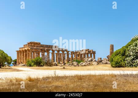 Castelvetrano, Sicile, Italie - 11 juillet 2020: Ruines à Selinunte, site archéologique et ancienne ville grecque en Sicile, Italie Banque D'Images
